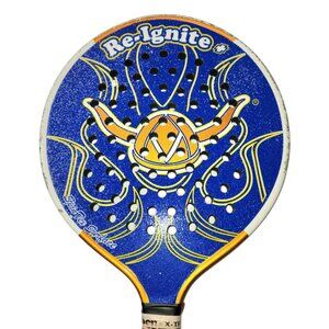 Viking Athletics Re-Ignite+ Plus Platform Tennis Paddle 4 1/4" Grip Blue Orange